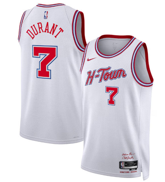 Men's Houston Rockets 7 Kevin Durant White 2025 26 City Edition Stitched Jersey