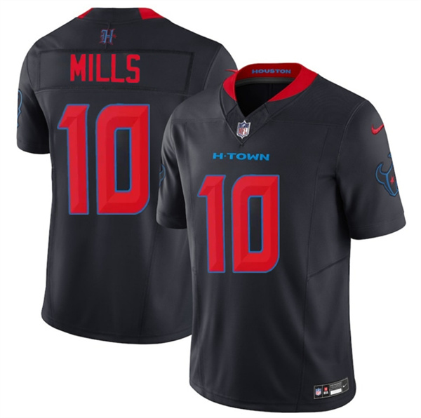 Men's Houston Texans 10 Davis Mills Navy 2nd Alternate 2025 F.U.S.E. Vapor Limited Football Stitched Jersey