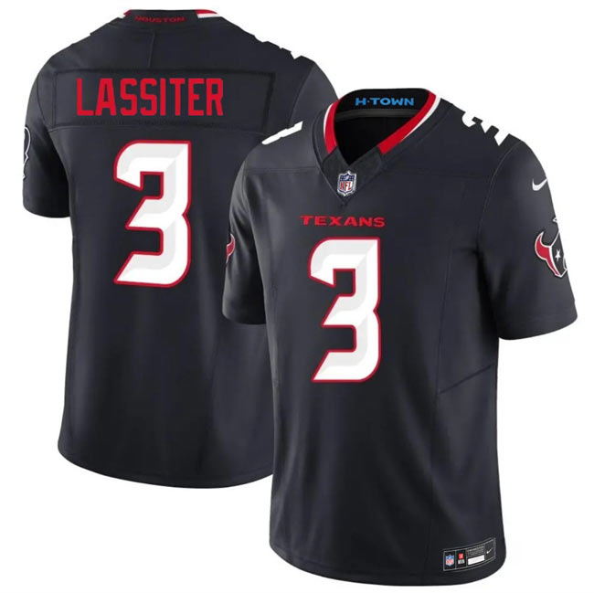Men's Houston Texans 3 Kamari Lassiter Navy 2026 F.U.S.E. Vapor Limited Stitched Football Jersey