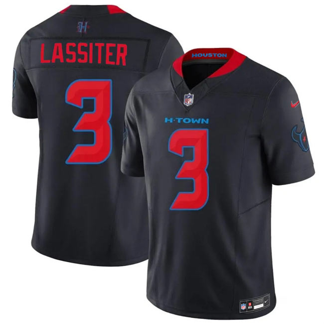Men's Houston Texans 3 Kamari Lassiter Navy 2nd Alternate 2026 F.U.S.E. Vapor Limited Stitched Football Jersey