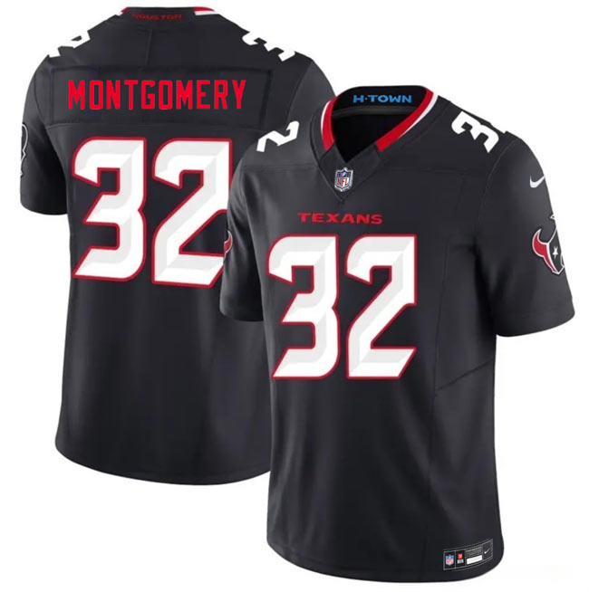 Men's Houston Texans 32 David Montgomery Navy 2nd Alternate 2026 F.U.S.E. Vapor Limited Stitched Football Jersey