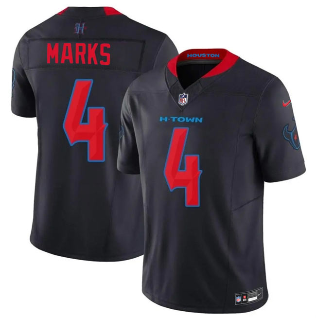 Men's Houston Texans 4 Woody Marks Navy 2026 F.U.S.E. Vapor Limited Stitched Football Jersey