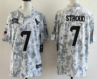 Men's Houston Texans 7 CJ Stroud Limited Arctic Camo 2024 Salute to Service Jersey