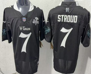 Men's Houston Texans 7 CJ Stroud Limited Black Screwstan FUSE Vapor Jersey