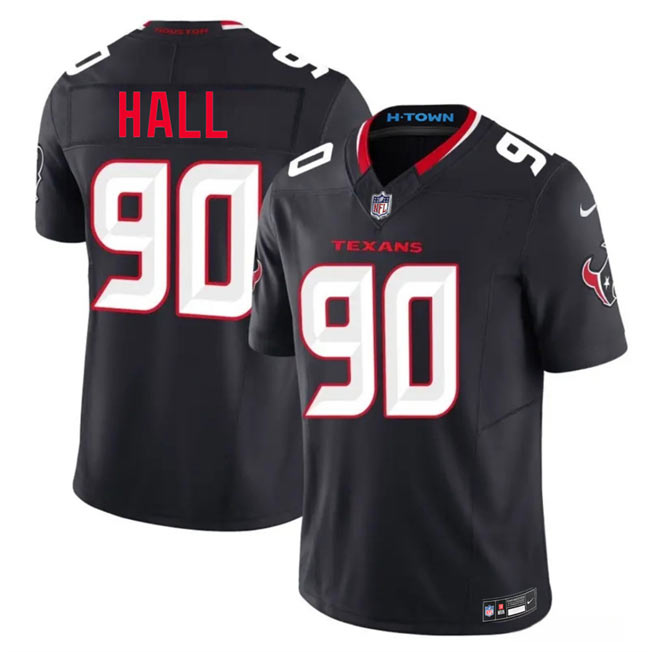 Men's Houston Texans 90 Logan Hall Navy 2nd Alternate 2026 F.U.S.E. Vapor Limited Stitched Football Jersey