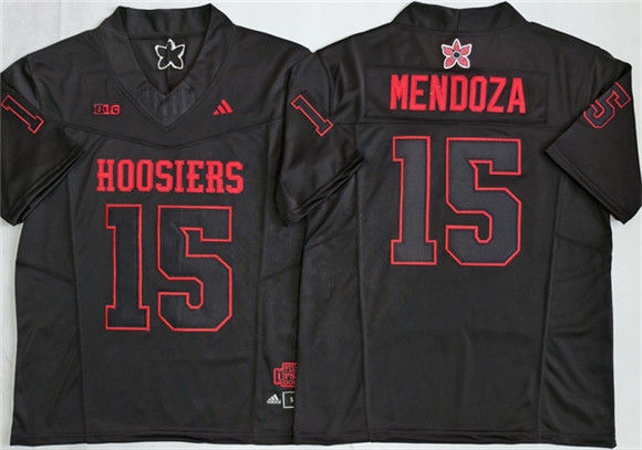 Men's Indiana Hoosiers 15 Fernando Mendoza Black F.U.S.E. Stitched Jersey
