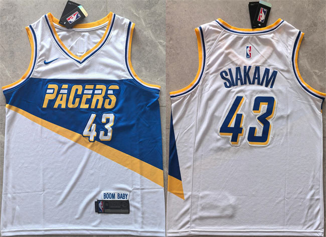 Men's Indiana Pacers 43 Pascal Siakam White 2025 26 City Edition Stitched Basketball Jersey