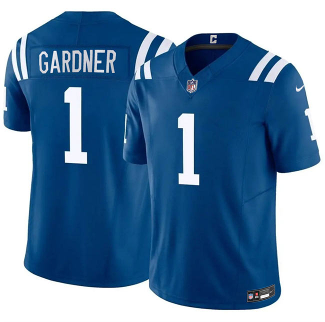 Men's Indianapolis Colts 1 Sauce Gardner Blue 2025 F.U.S.E. Vapor Limited Stitched Football Jersey