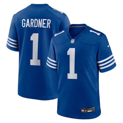 Men's Indianapolis Colts 1 Sauce Gardner Blue Vapor Limited Stitched Football Jersey