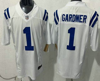Men's Indianapolis Colts 1 Sauce Gardner Limited White FUSE Vapor Jersey