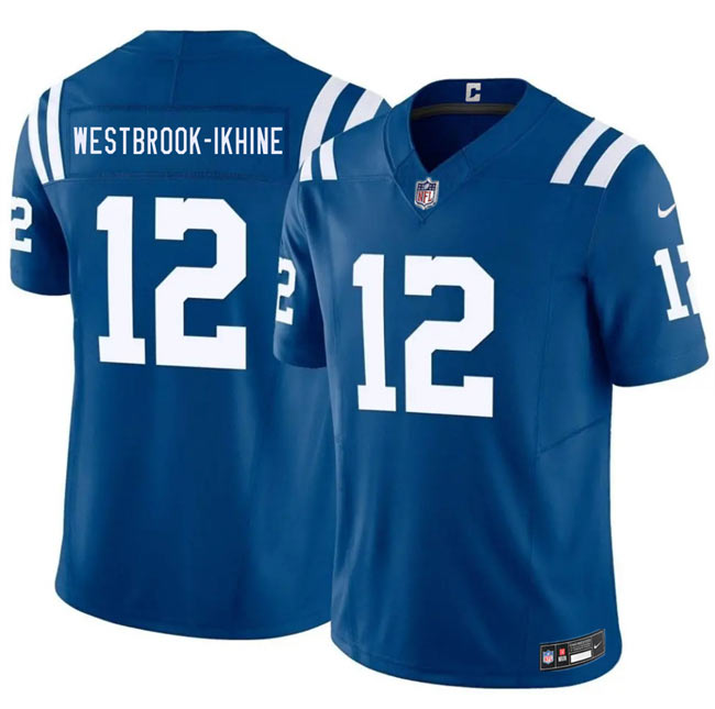 Men's Indianapolis Colts 12 Nick Westbrook Ikhine Blue 2026 F.U.S.E. Vapor Limited Football Stitched Jersey