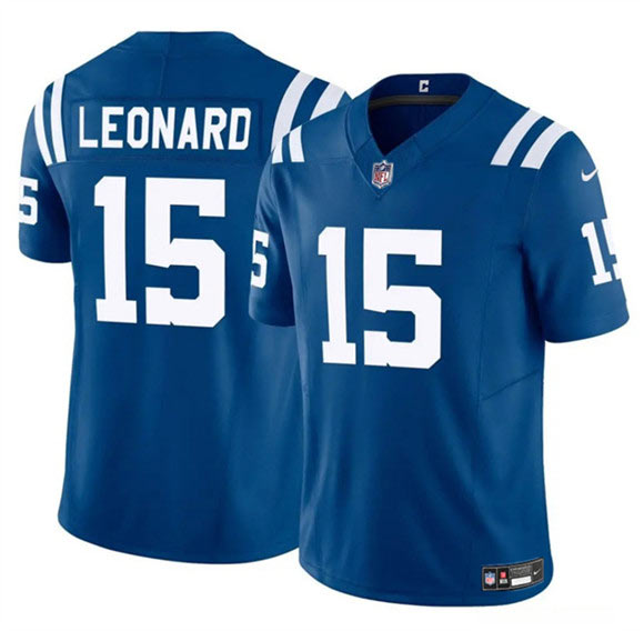Men's Indianapolis Colts 15 Riley Leonard Blue 2025 F.U.S.E. Vapor Limited Football Stitched Jersey