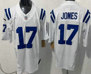 Men's Indianapolis Colts 17 Daniel Jones Limited White FUSE Vapor Jersey