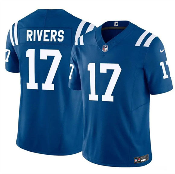 Men's Indianapolis Colts 17 Philip Rivers Blue 2025 F.U.S.E. Vapor Limited Football Stitched Jersey