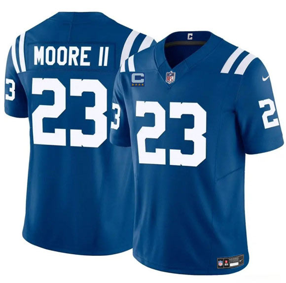 Men's Indianapolis Colts 23 Kenny Moore II Blue 2025 F.U.S.E. With 4 Star C Patch Vapor Limited Football Stitched Jersey