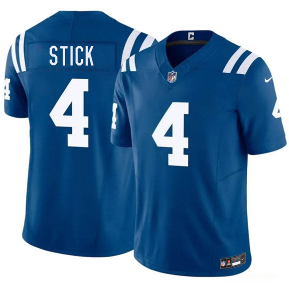 Men's Indianapolis Colts 4 Easton Stick Blue 2026 F.U.S.E. Vapor Limited Football Stitched Jersey