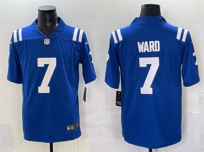 Men's Indianapolis Colts 7 Charvarius Ward Blue Vapor Limited Football Stitched Jersey