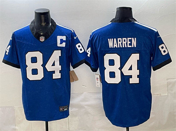 Men's Indianapolis Colts 84 Tyler Warren Blue 2025 F.U.S.E. Throwback Vapor Limited Football Stitched Jersey