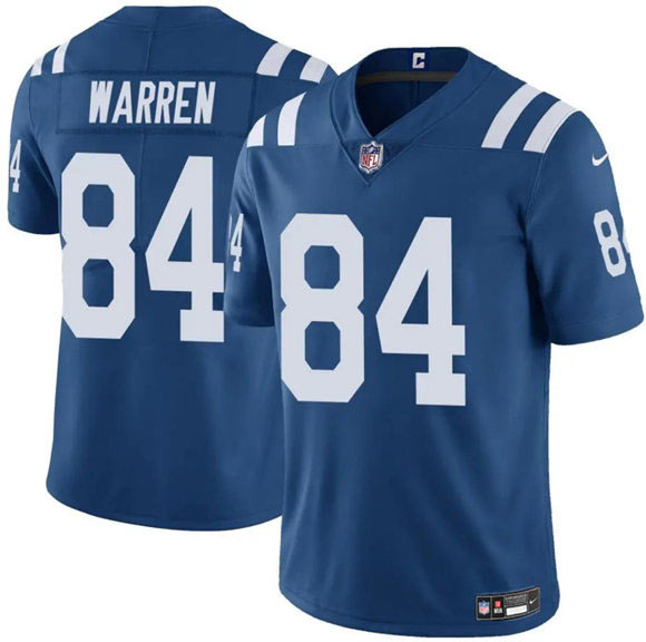 Men's Indianapolis Colts 84 Tyler Warren Blue Vapor Limited Football Stitched Jersey
