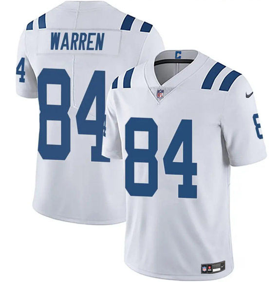 Men's Indianapolis Colts 84 Tyler Warren White Vapor Limited Football Stitched Jersey