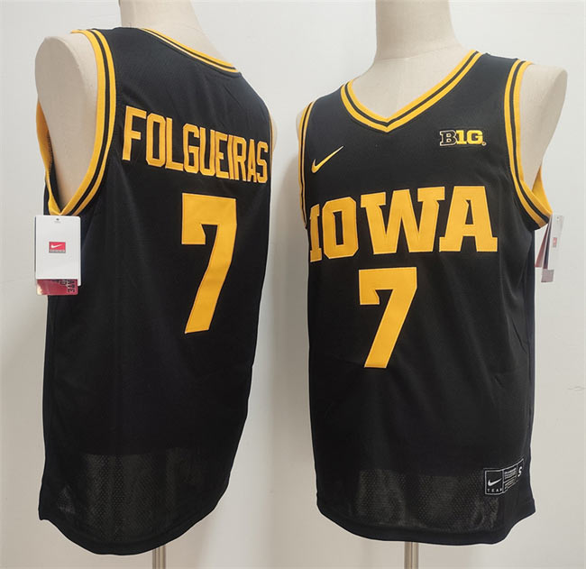 Men's Iowa Hawkeyes 7 Alvaro Folgueiras Black Stitched Jersey