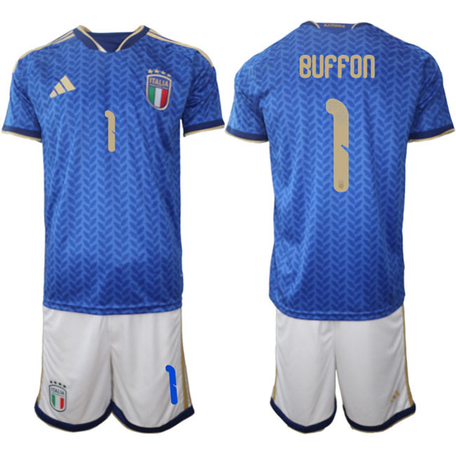 Men's Italy 1 Gianluigi Buffon 2025 26 Blue Home Soccer Jersey Suit