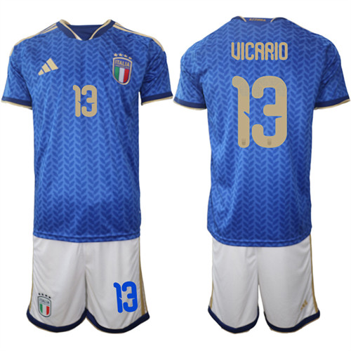 Men's Italy 13 UICARIO National Team FIFA x World Cup 2026 Home Blue On Field Jerseys