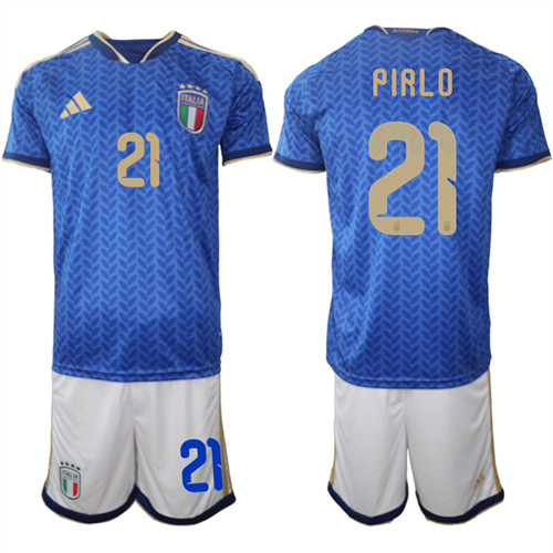 Men's Italy 21 PIRLO National Team FIFA x World Cup 2026 Home Blue On Field Jerseys