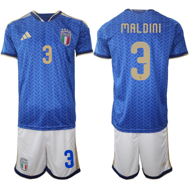 Men's Italy 3 Paolo Maldini 2025 26 Blue Home Soccer Jersey Suit