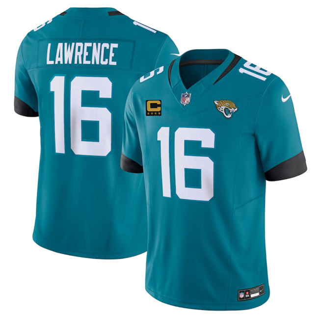 Men's Jacksonville Jaguars 16 Trevor Lawrence Teal 2025 F.U.S.E. With 4 Star C Patch Vapor Untouchable Limited Football Stitched Jersey