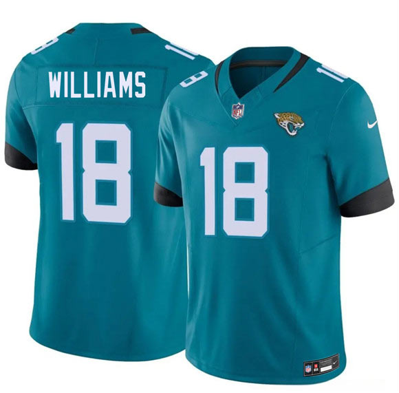 Men's Jacksonville Jaguars 18 C.J. Williams Teal 2026 Draft F.U.S.E. Vapor Untouchable Limited Football Stitched Jersey