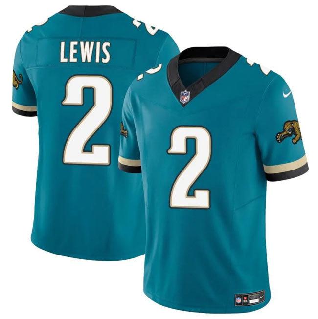 Men's Jacksonville Jaguars 2 Jourdan Lewis Teal 2025 F.U.S.E. Prowler Throwback Vapor Limited Football Stitched Jersey
