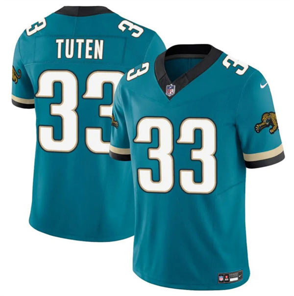 Men's Jacksonville Jaguars 33 Bhayshul Tuten Teal 2024 F.U.S.E. Prowler Throwback Vapor Limited Football Stitched Jersey