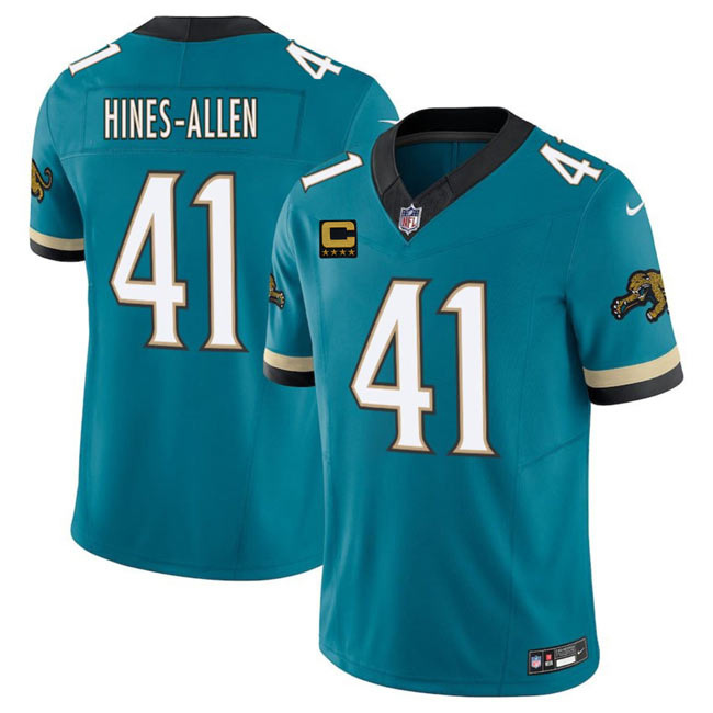 Men's Jacksonville Jaguars 41 Josh Hines Allen Teal 2025 F.U.S.E. With 4 Star C Patch Prowler Throwback Vapor Limited Football Stitched Jersey