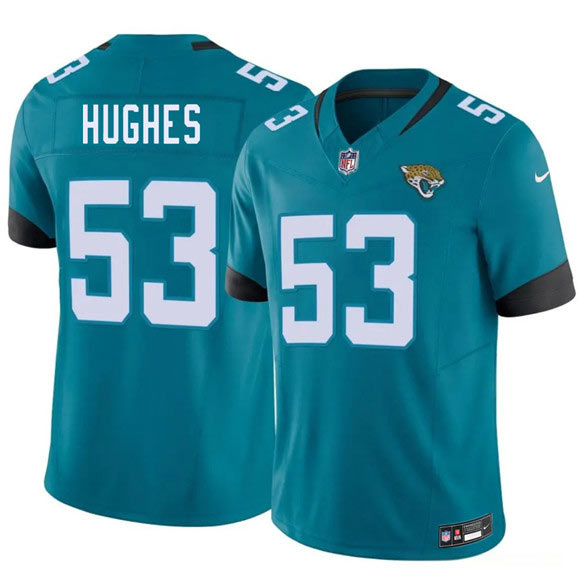 Men's Jacksonville Jaguars 53 Parker Hughes Teal 2026 Draft F.U.S.E. Vapor Untouchable Limited Football Stitched Jersey