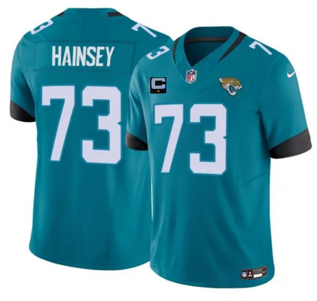 Men's Jacksonville Jaguars 73 Robert Hainsey Teal 2025 F.U.S.E. With 1 Star C Patch Vapor Untouchable Limited Football Stitched Jersey
