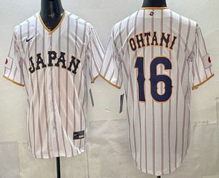 Men's Japan 16 Shohei Ohtani White 2026 World Baseball Classic Cool Base Jersey
