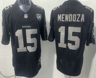 Men's Las Vegas Raiders 15 Fernando Mendoza Limited Black Fashion FUSE Vapor Jersey