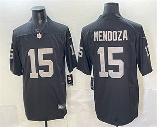 Men's Las Vegas Raiders 15 Fernando Mendoza Limited Black Vapor Jersey