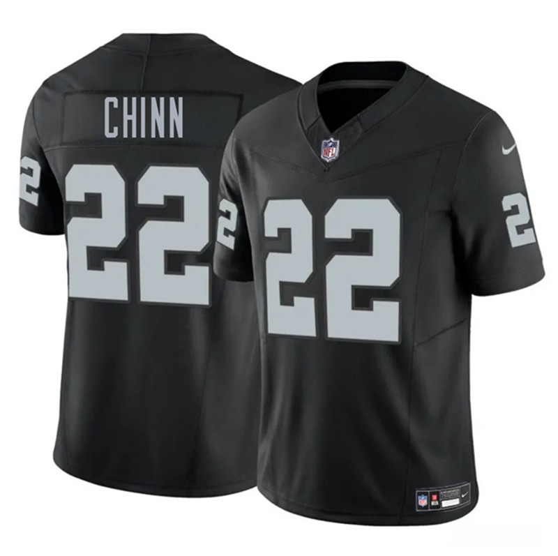 Men's Las Vegas Raiders 22 Jeremy Chinn Black 2025 F.U.S.E. Vapor Football Stitched Jersey