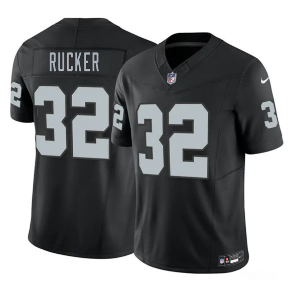 Men's Las Vegas Raiders 32 Corey Rucker Black 2026 Draft F.U.S.E. Vapor Untouchable Limited Football Stitched Jersey