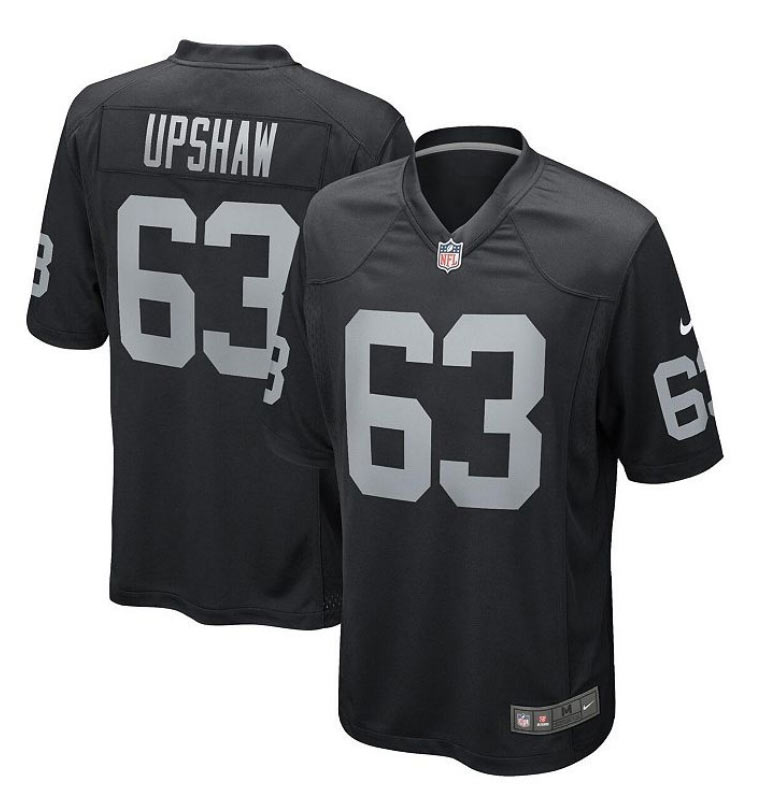 Men's Las Vegas Raiders 63 Gene Upshaw Black Vapor Football Stitched Jersey