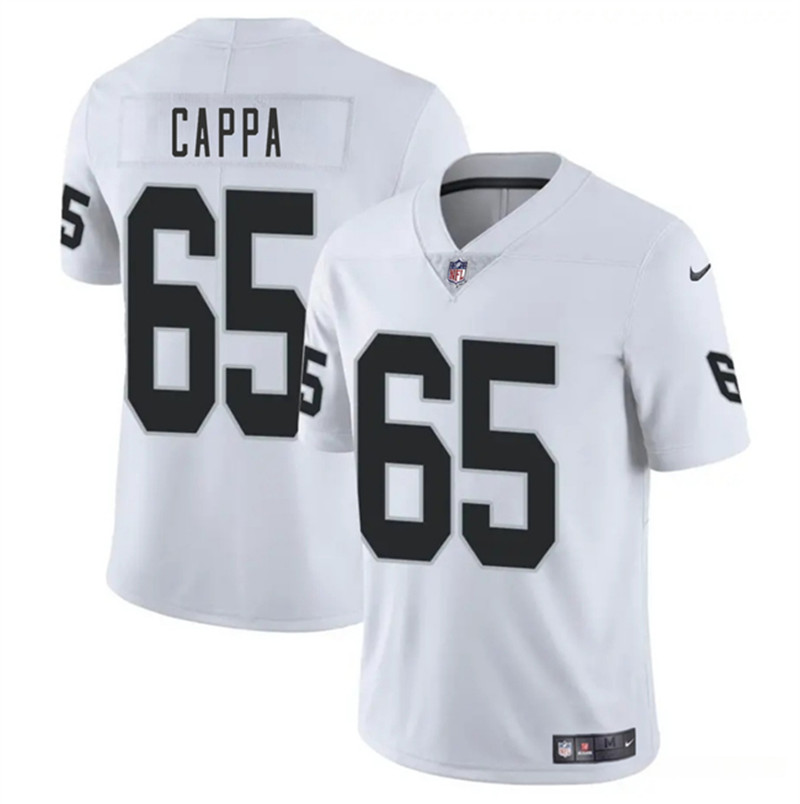 Men's Las Vegas Raiders 65 Alex Cappa White 2025 Vapor Football Stitched Jersey