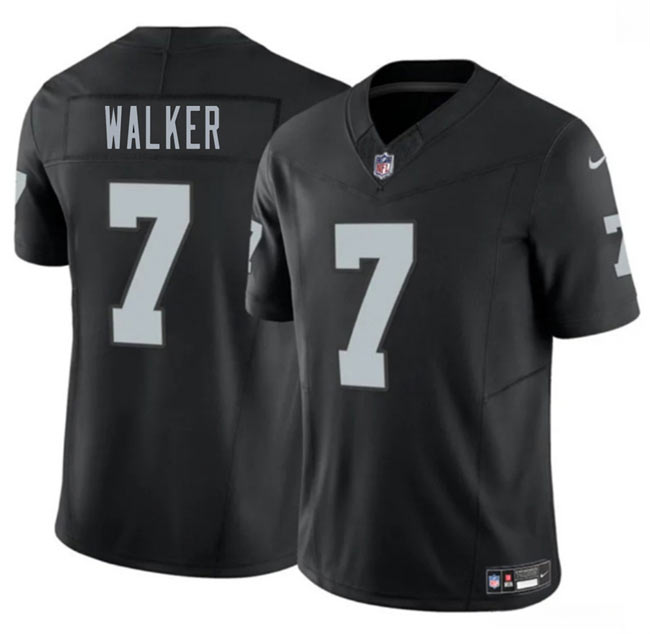 Men's Las Vegas Raiders 7 Quay Walker Black 2026 F.U.S.E. Vapor Untouchable Limited Stitched Football Jersey