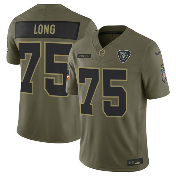 Men's Las Vegas Raiders 75 Howie Long Olive 2025 Salute to Service Limited Football Stitched Jersey