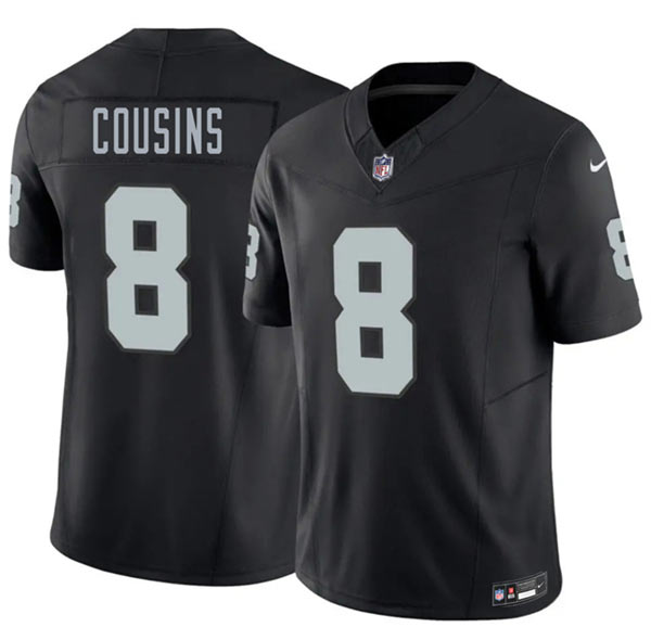 Men's Las Vegas Raiders 8 Kirk Cousins Black 2026 F.U.S.E. Vapor Untouchable Limited Football Stitched Jersey