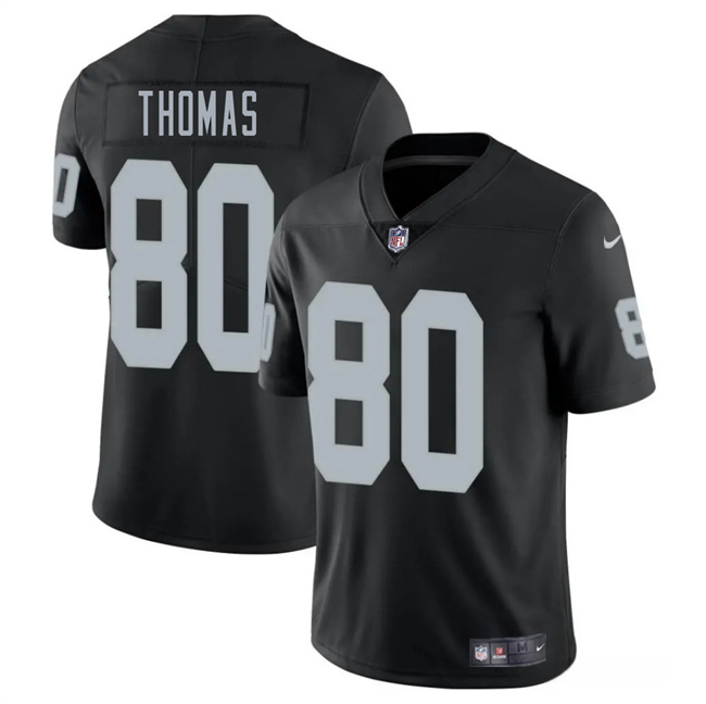 Men's Las Vegas Raiders 80 Ian Thomas Black 2025 Vapor Football Stitched Jersey