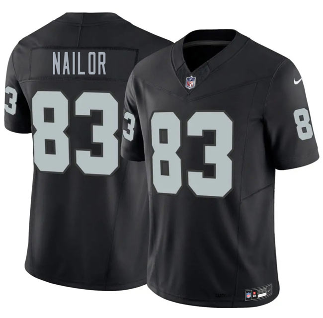 Men's Las Vegas Raiders 83 Jalen Nailor Black 2026 F.U.S.E. Vapor Untouchable Limited Stitched Football Jersey