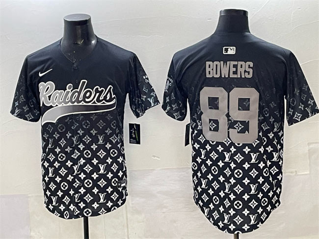 Men's Las Vegas Raiders 89 Brock Bowers Black Limited Stitched Baseball Jersey