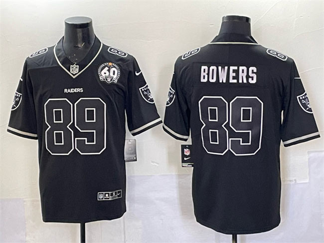 Men's Las Vegas Raiders 89 Brock Bowers Black Shadow Vapor Limited Stitched Jersey